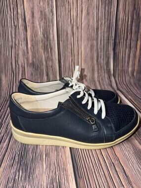 Berkemann Inke Women’s Navy Leather Stretch Comfort Sneakers US 7.5